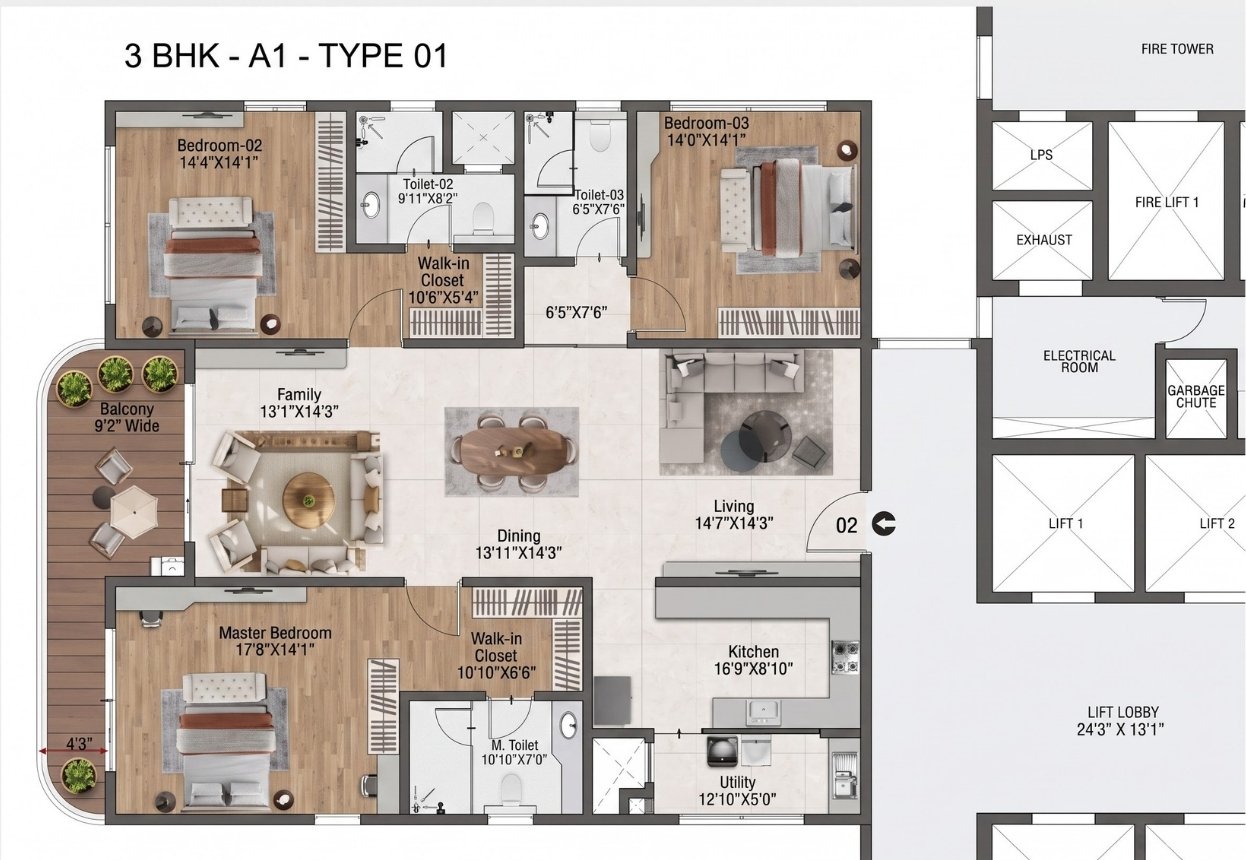 Sattva Lago Neopolis - Floor plan - 1